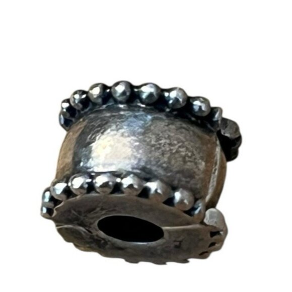 Pandora Sterling Silver Beveled Clip Stopper Spacer Bead Charm 925 - Picture 1 of 7